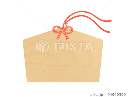 叶結びの絵馬 書き込み自由なシンプル和風フレーム 94940590