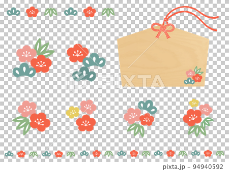 一套簡單的麻和竹梅 一套簡單的麻和竹梅 94940592