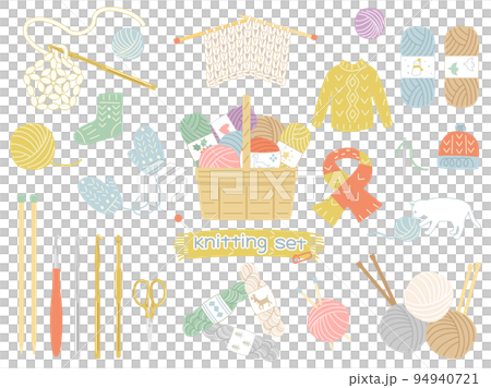 編物をイメージしたイラストのセット 94940721