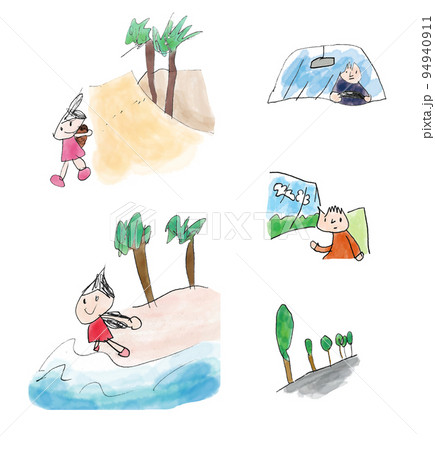 子供が描いたリゾート旅行の絵 子供が描いたリゾート旅行の絵 94940911