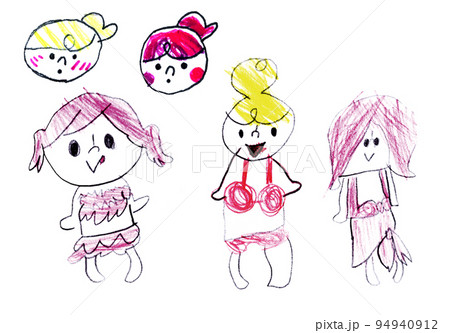 子供が描いたリゾートで遊ぶ水着ギャルの絵 子供が描いたリゾートで遊ぶ水着ギャルの絵 94940912
