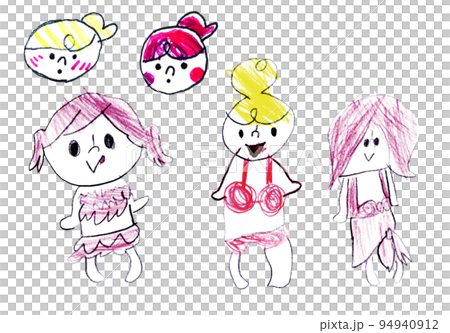 子供が描いたリゾートで遊ぶ水着ギャルの絵 子供が描いたリゾートで遊ぶ水着ギャルの絵 94940912