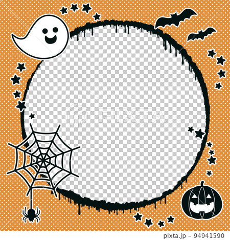 萬聖節南瓜，鬼，蝙蝠，蜘蛛網，星框素材 94941590