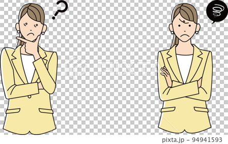 不知道,一臉苦惱的女上班族(彩色) 不知道,一臉苦惱的女上班族(彩色) 94941593