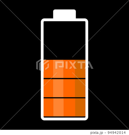 Half battery illustration. Orange color. Vector image Half battery illustration. Orange color. Vector image 94942014