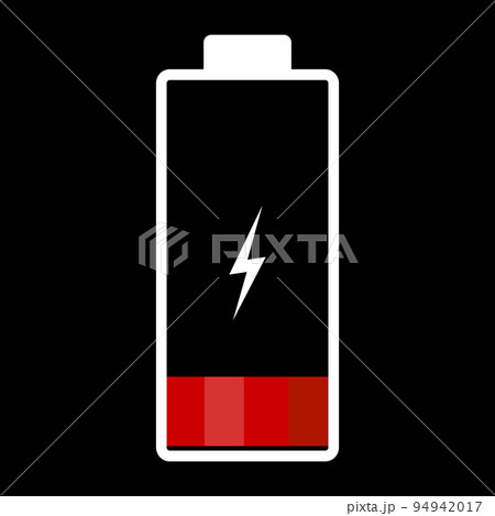Low battery illustration. Red color. Vector image 94942017