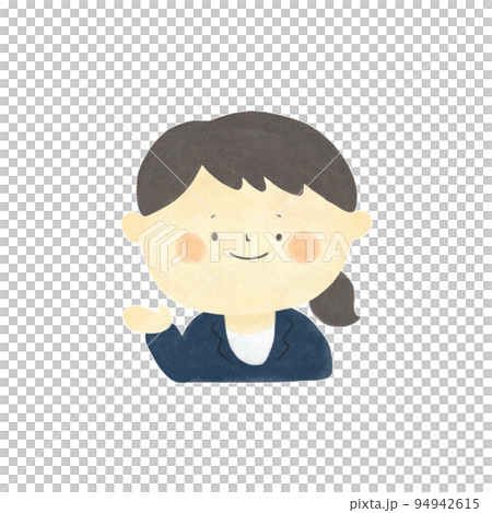 Watercolor painting guide Woman in a suit hand-drawn illustration material 94942615