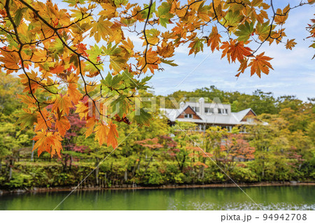 秋のドッコ沼（西蔵王）　紅葉の風景　山形県山形市　　 94942708