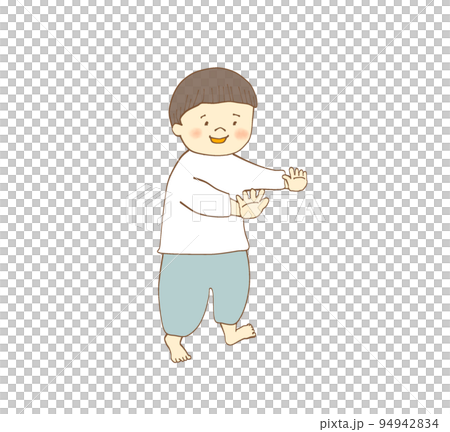 蹣跚學步的小男孩 蹣跚學步的小男孩 94942834