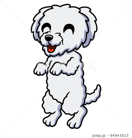 Cute bichon frise cartoon standing 94943013