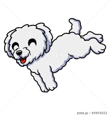 Cute bichon frise cartoon jumping 94943022