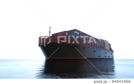 Cargo ship or vessel with containers in ocean 94943966