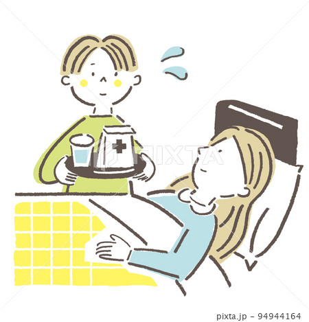 ヤングケアラー　家族の看護をする子供 94944164
