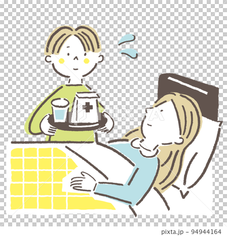 ヤングケアラー　家族の看護をする子供 94944164