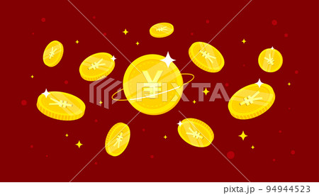 Chinese Yuan digital currency coins falling from the sky. 94944523