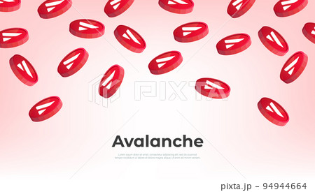 Avalanche (AVAX) coin falling from the sky. AVAX cryptocurrency concept banner background. 94944664
