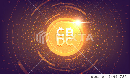 CBDC futuristic digital money on dark background banner template design. 94944782