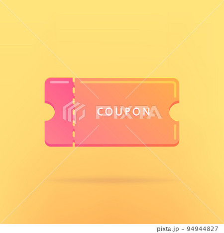 Coupon isolated on yellow background. Purchase concept with promotional offer and bonus, voucher. Coupon isolated on yellow background. Purchase concept with promotional offer and bonus, voucher. 94944827