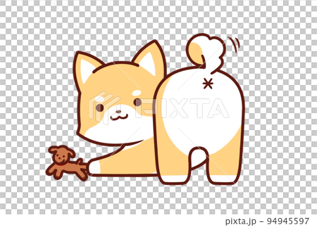 Shiba Inu playing with a stuffed animal ① Shiba Inu playing with a stuffed animal ① 94945597