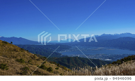 秋の高ボッチ高原・富士山・南アルプス・八ヶ岳・諏訪湖風景 秋の高ボッチ高原・富士山・南アルプス・八ヶ岳・諏訪湖風景 94946096
