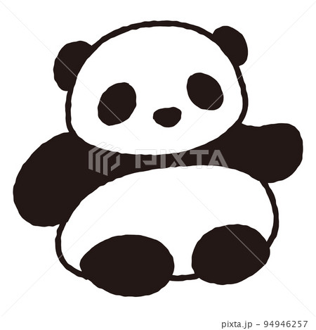 手を上げるパンダの赤ちゃんのイラスト 94946257