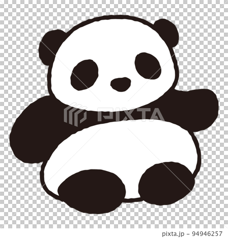 手を上げるパンダの赤ちゃんのイラスト 94946257