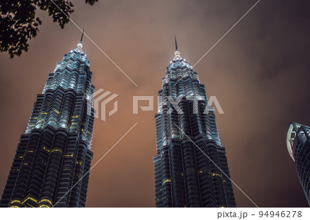 MALAYSIA, KUALA LUMPUR - April 2018: KL modern city skyline with Patronas Twin towers landmark 94946278