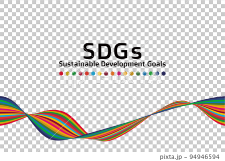 可持續發展目標 它是一種 17 色絲帶藝術，是 SDGs 設計矢量的概念色 94946594
