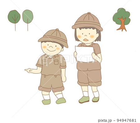 探検する男の子と女の子 94947681