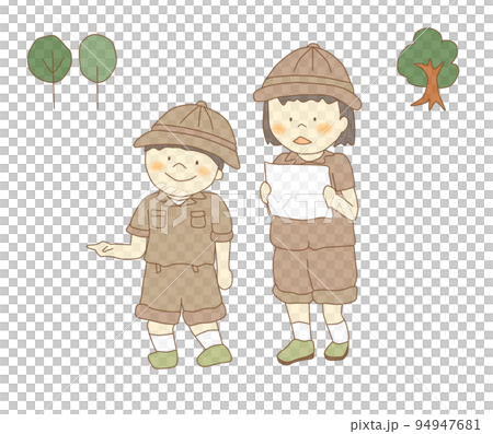 探検する男の子と女の子 94947681