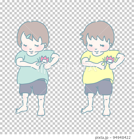 Girls and boys with name tags (pastel color) Girls and boys with name tags (pastel color) 94948422