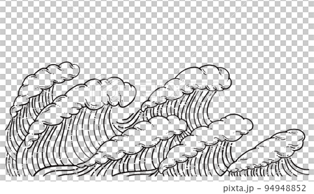 線画 波のイラスト のイラスト素材 [94948852] - PIXTA