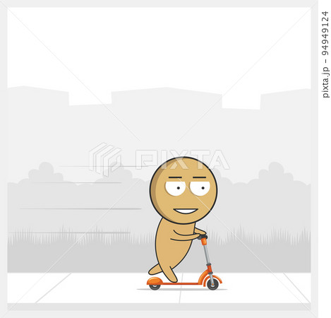 Man riding a scooter fast 94949124