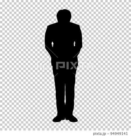 謝罪する・お辞儀をするビジネスマンのシルエット 謝罪する・お辞儀をするビジネスマンのシルエット 94949141
