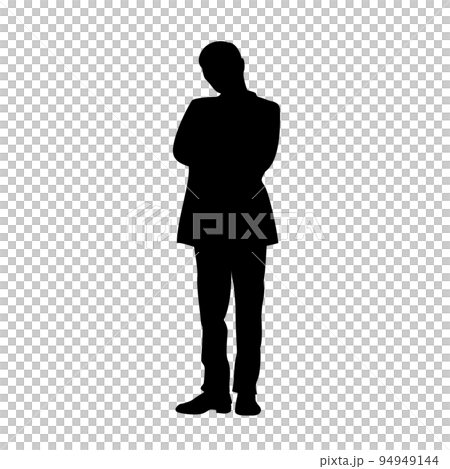 Silhouette illustration of a worried office worker Silhouette illustration of a worried office worker 94949144