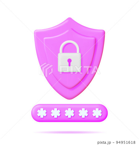 3D Password Field with Padlock Isolated. 3D Password Field with Padlock Isolated. 94951618