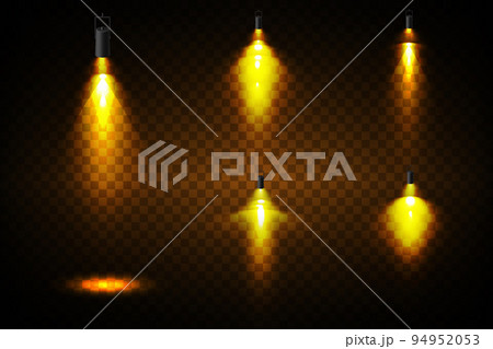 Vector Spotlights. Scene. Light Effects. Glow light effect. Vector illustration. Vector Spotlights. Scene. Light Effects. Glow light effect. Vector illustration. 94952053