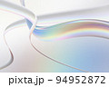 透明感のある美しい虹色の波線のオブジェクトのアブストラクト 94952872
