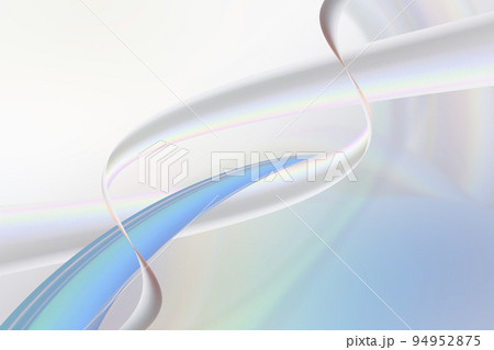 透明感のある美しい虹色の波線のオブジェクトのアブストラクト 94952875