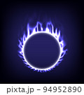 Glowing swirl light effect. Abstract magic frame. Power energy of circular element. Luminous sci-fi. Shining neon lights cosmic. Futuristic swirl universe trail effect. Glitch, rays  and flame 94952890