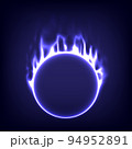 Glowing swirl light effect. Abstract magic frame. Power energy of circular element. Luminous sci-fi. Shining neon lights cosmic. Futuristic swirl universe trail effect. Glitch, rays  and flame 94952891