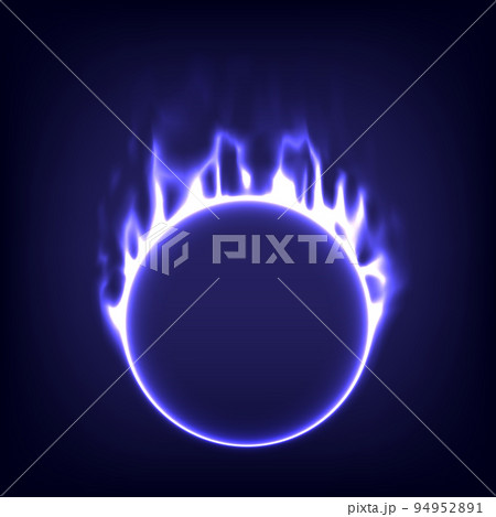 Glowing swirl light effect. Abstract magic frame. Power energy of circular element. Luminous sci-fi. Shining neon lights cosmic. Futuristic swirl universe trail effect. Glitch, rays  and flame 94952891