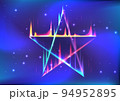 Glowing star rainbow flame. Magic stargate and symbol for sacrificial ceremony in game fantasy. Showing display interface. Teleportation gate 94952895