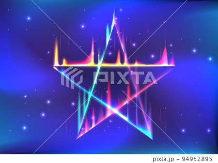 Glowing star rainbow flame. Magic stargate and symbol for sacrificial ceremony in game fantasy. Showing display interface. Teleportation gate 94952895