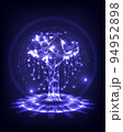 Cyber polygon tree hologram on stage. Futuristic elements of environment technology. Save world concept 94952898