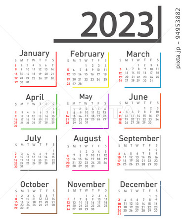 Calendar for 2023 vector illustration Calendar for 2023 vector illustration 94953882