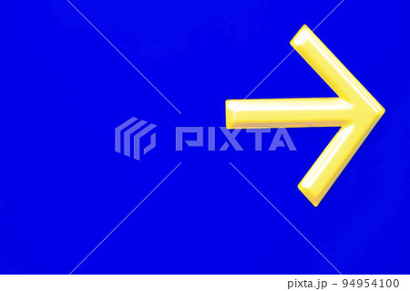 Blue banner flag with a yellow arrow indicating the direction for your events 94954100