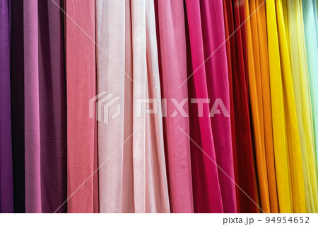 samples of cloth and fabrics in different colors found at a fabrics market samples of cloth and fabrics in different colors found at a fabrics market 94954652
