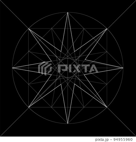 Set of sacred geometry. Vector Illustration isolated on white. Sacred geometry. Black lines on a white background. Set of sacred geometry. Vector Illustration isolated on white. Sacred geometry. Black lines on a white background. 94955960