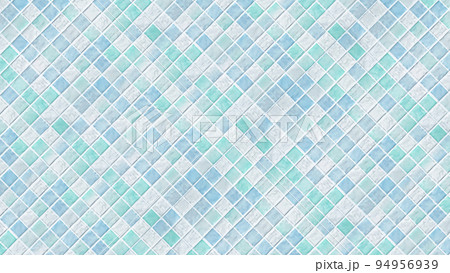 青のモザイクタイル　斜めデザイン 94956939